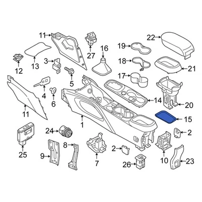 For Fiat 500X 2016-2023 Fiat 6AP06LXHAA Front Console Mat Foto 1 de 2