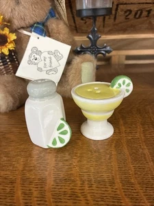 CRACKER BARREL MINI MARGARITA GLASS And Salt SALT & PEPPER SHAKERS - Picture 1 of 3