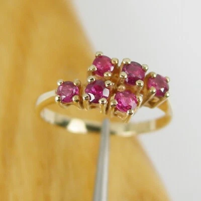 0.60ct Red-Purplish Natural Ruby Gemstone Ring Genuine 375 9k 9ct Yellow Gold - Image 1 of 4