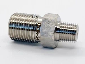 CGA 347 SCBA Breathing Air Compressor SCUBA x 1/4" MNPT Adapter - Picture 1 of 4
