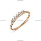 Crown Band Wedding Engagement Diamond Ring 14K Yellow Gold Diamond Jewelry