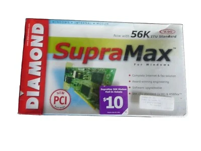 New in Box Diamond SupraMax 56k PCI Interface V.90 For Windows Factory Sealed  - Image 1 of 4