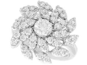 2.44ct Diamond and Platinum Cluster Ring - Picture 1 of 11