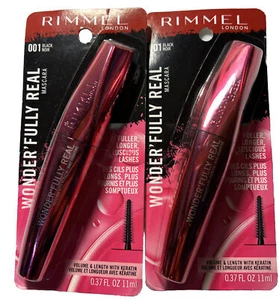 (Pack Of 2) New Rimmel London Wonder'Fully Real Mascara 001 Black 0.37fl oz/11ml - Picture 1 of 4