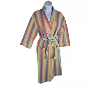 Missoni rainbow waffle turkish cotton bath robe italy m women - Picture 1 of 13