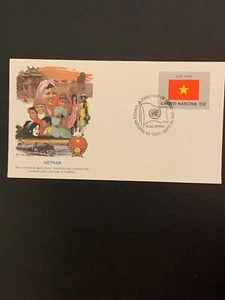Stamps: UN, FDC 28, Scott 328, Vietnam Flag, 1980 NY - Picture 1 of 1