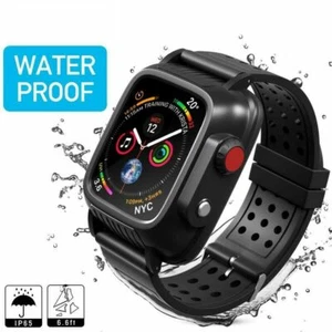 Waterproof Watch Band Strap with case For Apple Watch Series 6/5/4/SE 44mm - Picture 1 of 14