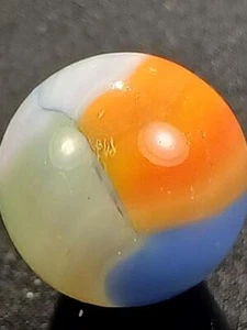 Vitro .57" Celadon Green Orange Blue Tiger Eye Near Mint Serious Marble A302 - Picture 1 of 12
