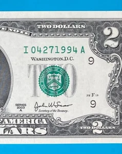 April 27, 1994 : I 04271994 A BIRTHDAY Note $2 Two Dollar Bill *AU* - Picture 1 of 3