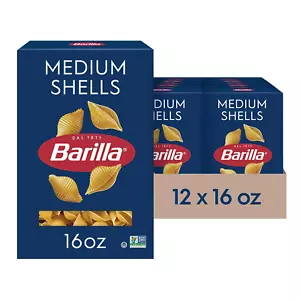 Medium Shells Pasta, 16 Oz. Box (Pack of 12) - Non-Gmo Pasta Made with Durum Whe - Picture 1 of 12