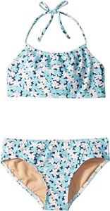 Toobydoo Girl's 236589 Flower Print Bandeau Bikini Set Swimwear Size 7/8 - Picture 1 of 2