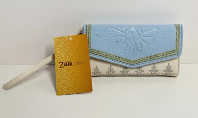 Legend of Zelda Danielle Nicole Cartera Blanca Azul Repujada con Muñequera ¡NUEVA CON ETIQUETAS! Foto 1 de 4