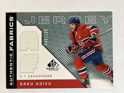 2007-08 SP Saku Koivu Game Used Authentic Fabrics /100 #AF-SK - Image 1 of 2