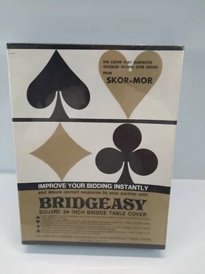 Skor-Mor BRIDGEASY CARD GAME TABLE COVER 34” New In unopened box. Vintage 1969 - Image 1 of 4