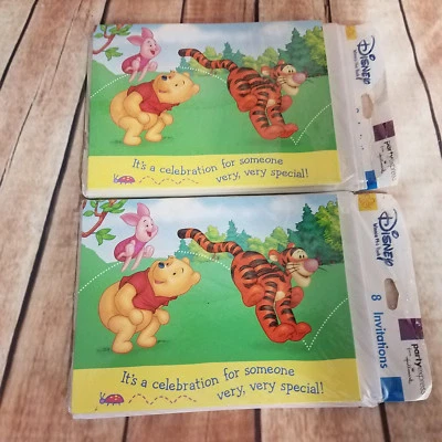 Winnie the Pooh Vintage Birthday Invitations Party  lot of 16 Original Packaging - Image 1 of 4