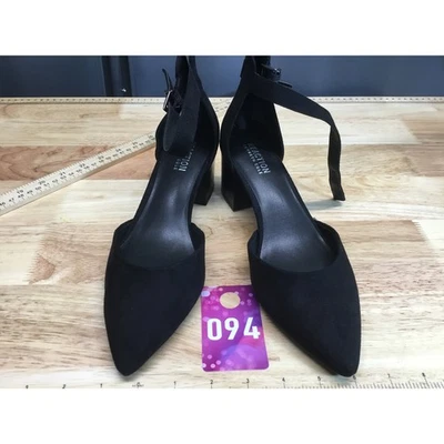 Zapatos de tacón Kenneth Cole Reaction Jennifer para mujer 8 negros de gamuza con correa al tobillo Foto 1 de 4