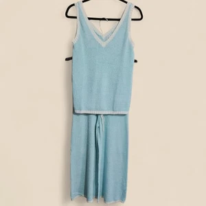 Splendid Lounge Set Damen Größe Small blau Strick Pyjama Tank & Hose weites Bein NEU - Bild 1 von 15