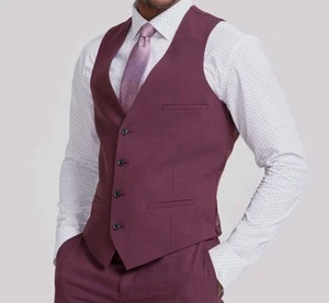 Bar III Men's Red Textured Slim-Fit Wool Suit Vest Size L - Picture 1 of 3