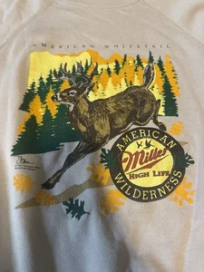 Vtg 1991 Miller High Life American Whitetail Deer Sweatshirt Size L Wilderness - Picture 1 of 7