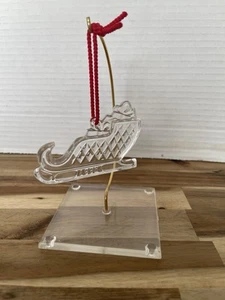 Adorno trineo de cristal Waterford vintage con percha - Imagen 1 de 3