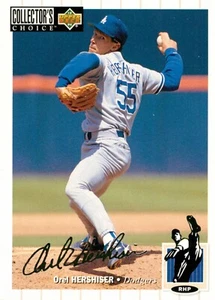 1994 LA Dodgers Baseball Upper Deck Silver Signature Card - Orel Hershiser - Picture 1 of 3