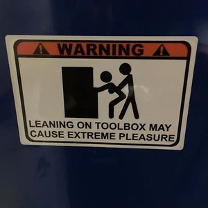 Warning Leaning overlay decal Matco tool box cart 6 colors to choose from - Picture 1 of 7