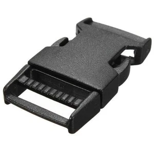 Black Buckle Release Plastic Clips Webbing Bags Straps 25mm - Picture 1 of 9