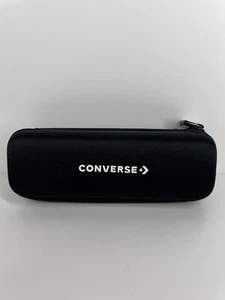 Converse glasses case zip up clamshell semi hard black pouch eye storage - Picture 1 of 11