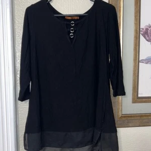 Belldini three-quarter sleeve blouse with Rhinestone details - Picture 1 of 4