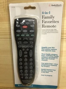 UNIVERSAL REMOTE RADIO SHACK 4 IN 1 FAMILY FAVORITES - Picture 1 of 2