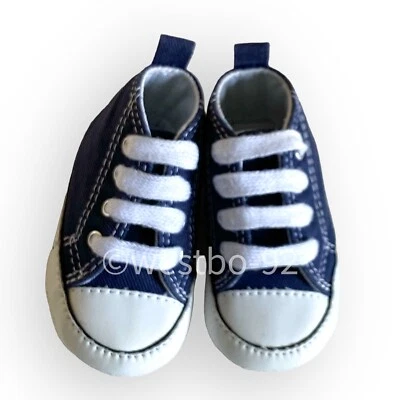 Bebé Converse Chuck Taylor Azul Marino All Star Zapatos con Cordones Entrenadores Tenis Reino Unido 1 Foto 1 de 4