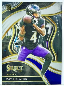 2023 Panini Select Club Level Zay Flowers (RC) #201 Baltimore Ravens - Picture 1 of 2