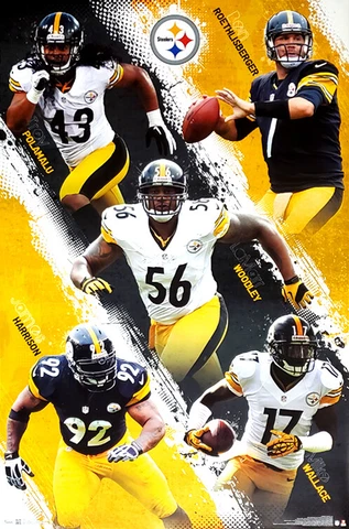 PITTSBURGH STEELERS 2012 22x34 Vintage POSTER Ben Roethlisberger, Troy Polamalu+ Cover