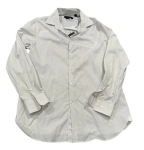 NEW Men's John Varvatos Dashed-Grid Regular Fit Dress Shirt Gray Size 16 Large - Picture 1 of 3