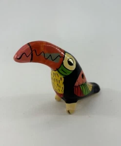 Vintage Tropical Ocarina Toucan Folk Art Clay Whistle Head Flute 3” Bird - Picture 1 of 5