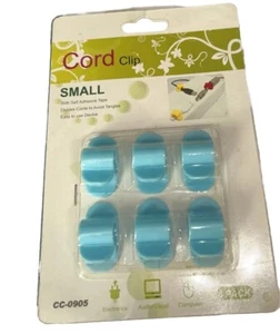 CC-0905 Cord Clips, Small, Blue, 6 Pack - Picture 1 of 2