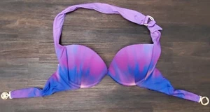 Roberto Cavalli Beachwear Women's Purple Multicolor Bikini Top Swimwear Size S - Picture 1 of 6