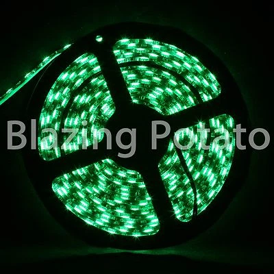 LumenWave 5M 5050 IP65 Waterproof Flexible 300 LED Strip Lights -Black PCB-Green