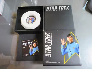 2015 Star Trek Spock Original Series 1oz Silver Proof Coin in Box w/COA - Picture 1 of 10