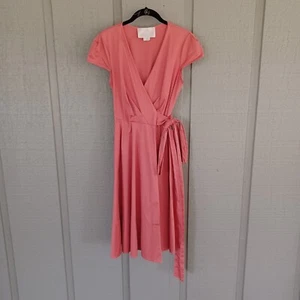 Gal Meets Glam Addison Wrap Dress SZ 2 Women Preppy Cotton Blend In Desert Rose - Picture 1 of 18