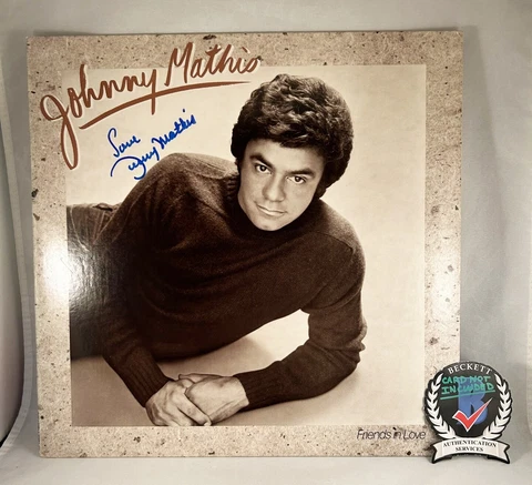 Johnny Mathis Signed Vinyl LP Album Beckett BAS COA Cover