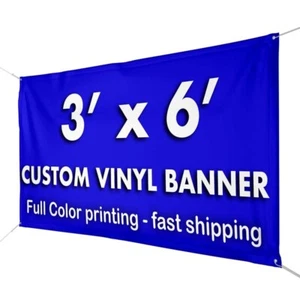 Custom Vinyl Banner - 13oz Vinyl Banner - 6ft w x 3ft h - Personalized Banner - Picture 1 of 2