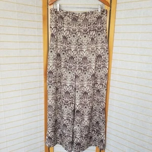 Silk Wide Leg Trouser Pants Palazzo Printed Side Zip Size X-Large - Picture 1 of 7
