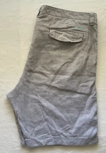 Tommy Bahama Shorts Men 42 Gray Linen Blend Beach Vacation Summer Lightweight - Picture 1 of 9