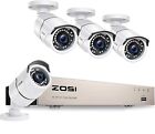 Système de caméra de sécurité intelligente ZOSI 1080p 5 mégapixels 4Ch vision nocturne étanche aux intempéries