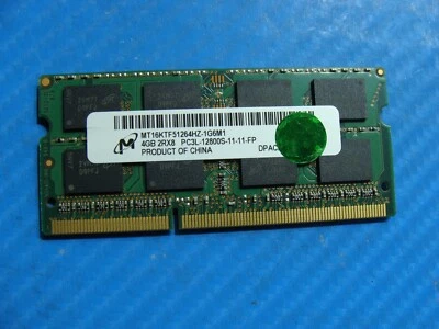 HP 4730S Micron 4GB 2Rx8 PC3L-12800S Memory RAM SO-DIMM MT16KTF51264HZ-1G6M1 - Image 1 of 2