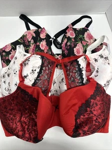 Cacique Lightly Lined Full Coverage Underwire Bra Floral New NWT Plus Size 50H - Picture 1 of 8