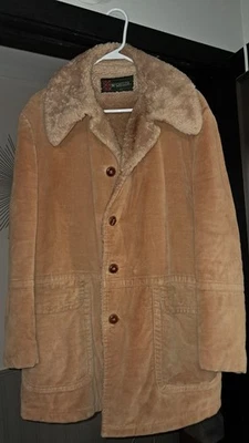 VTG McGregor Jacket Size 42 Mens Tan Corduroy Sherpa Lined Coat Button Front - Image 1 of 4