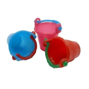 Dolls House Beach Buckets Summer Holiday Toy Sand Castle Accessory Set of 3 - Picture 1 of 8