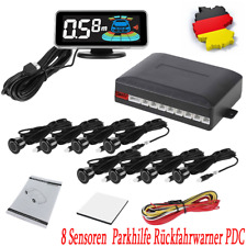 8 Sensoren LCD Einparkhilfe zum Nachrüsten Parkhilfe Rückfahrwarner PDC Schwarz
